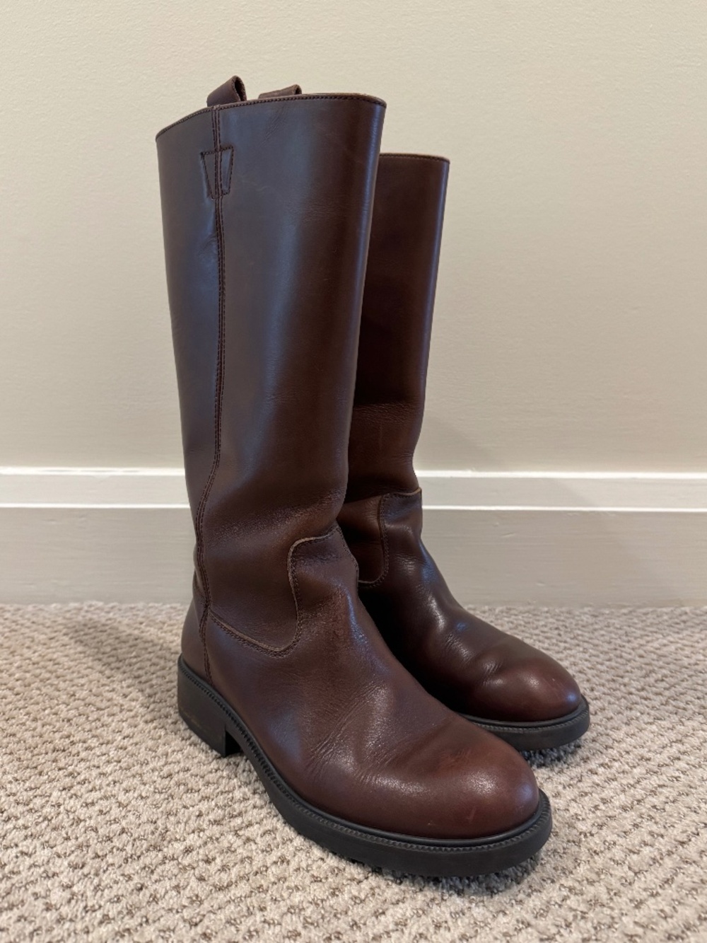 90s Vintage J. Crew Brown Leather Riding Boots